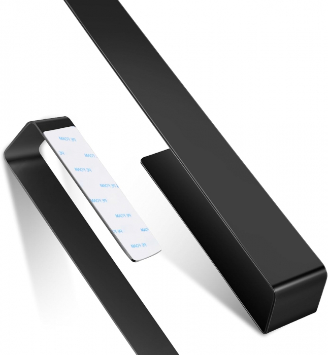 Suport pentru prosoape autoadeziv, fara gaurire Negru - 2 bucati 17.5 si 37 cm [2]