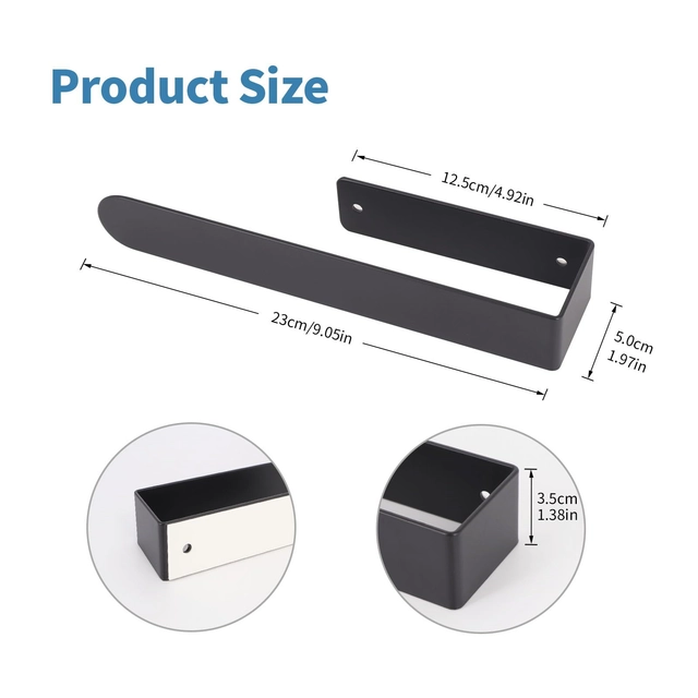 Suport pentru prosoape autoadeziv, fara gaurire Negru - 2 bucati 23 cm [2]