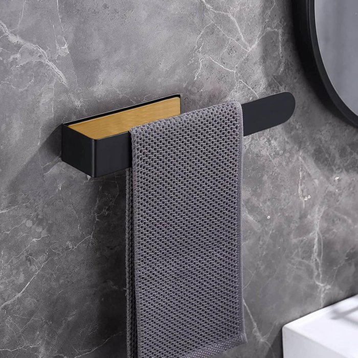 Suport pentru prosoape autoadeziv, fara gaurire Negru 40 cm [2]