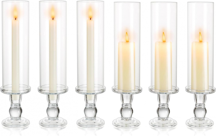 Suporti de lumanari din sticla set 6 bucati 25 cm [1]