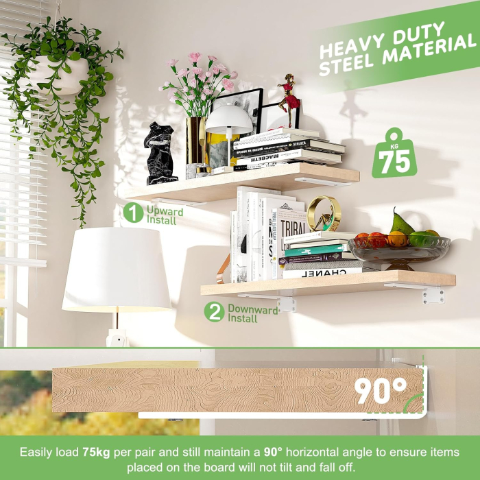 Suporti metalici albi pentru rafturi, 4 bucati de 15 cm cu accesorii pentru 75 kg [2]