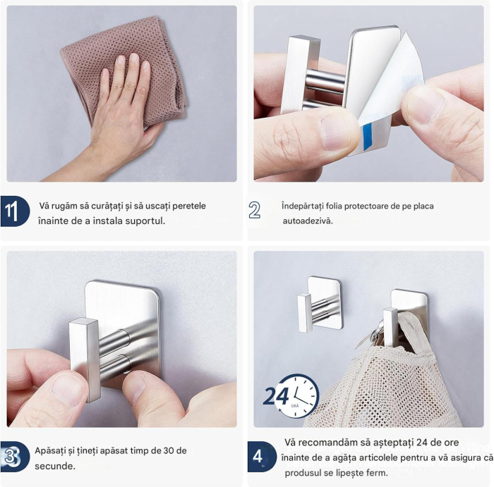 Suporti metalici, arginti, pentru bureti, prosoape, set 2 bucati [6]