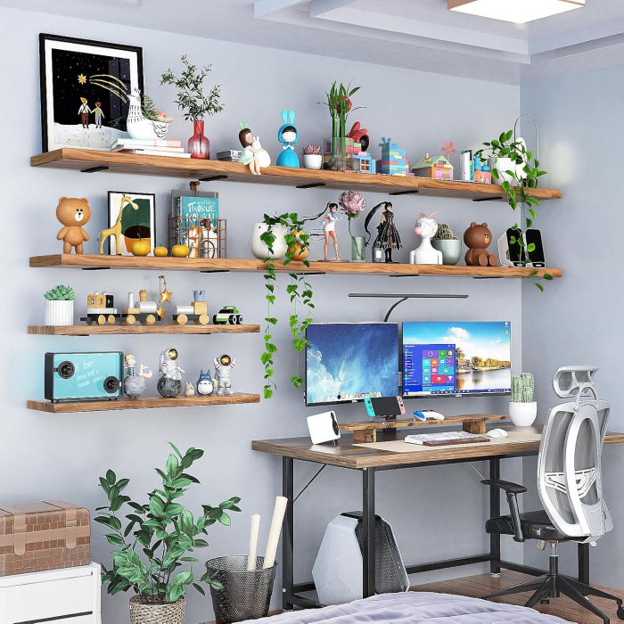 Suporti metalici negri pentru rafturi, 6 bucati de 15 cm cu accesorii [7]