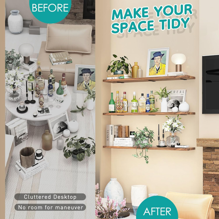 Suporti metalici negri pentru rafturi, 6 bucati de 15 cm cu accesorii [6]