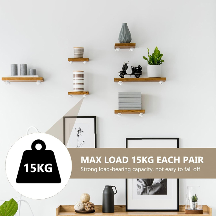 Suporti metalici albi pentru rafturi, 4 bucati de 20 cm cu accesorii [3]