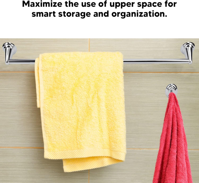 Set suporti pentru baie, simplu și original, fără bavuri, accesorii complete, instalare ușoară, 9 piese [5]