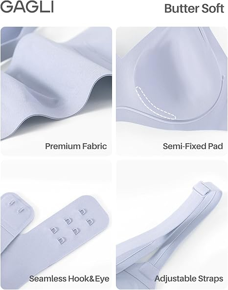 Sutien elastic pentru compresie corporala, fara armatura, blue M [5]