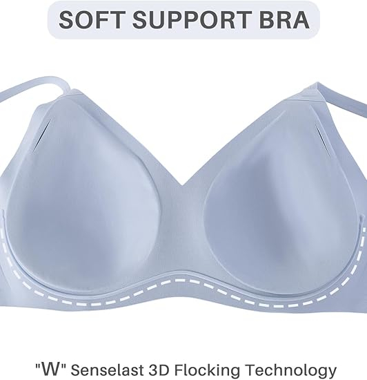 Sutien elastic pentru compresie corporala, fara armatura, blue L [4]