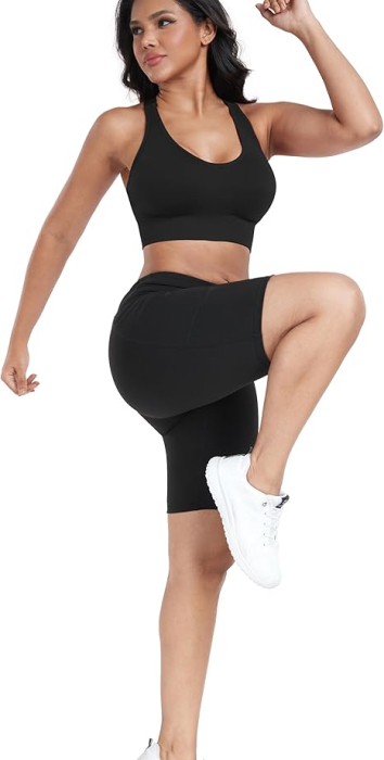 Sutiene elastice pentru sport, cu burete, negru+vanilie S [6]