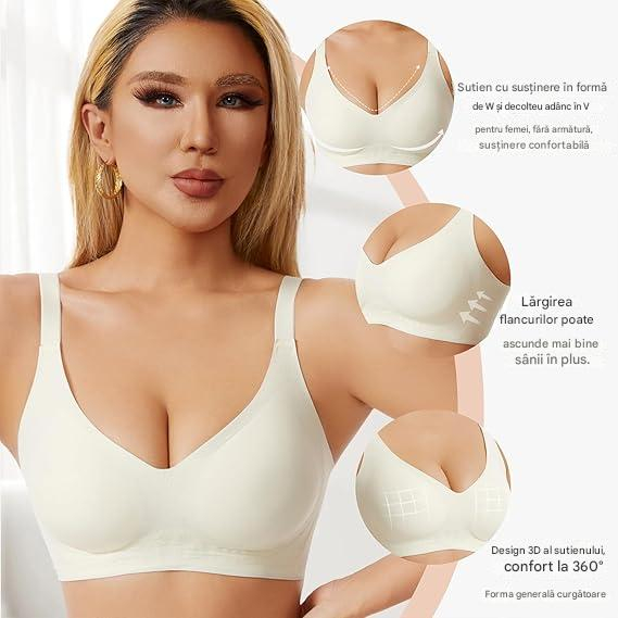 Sutien fara cusaturi, moale, elastic, push-up, fara sarma, alb 2XL [2]