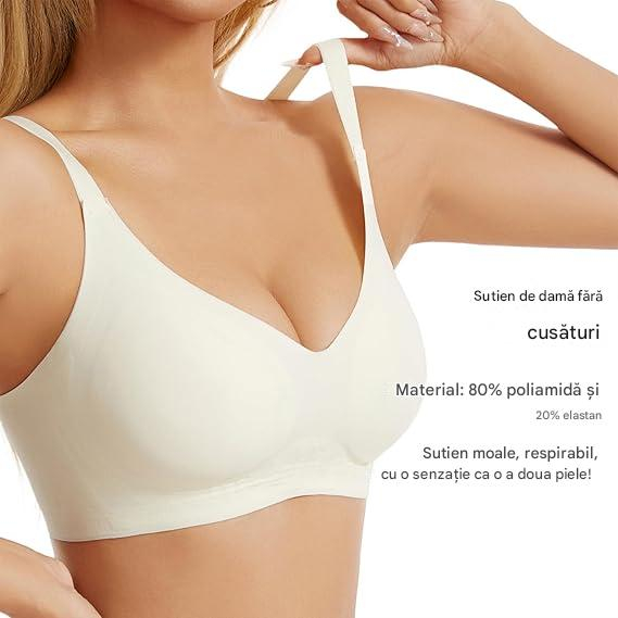 Sutien fara cusaturi, moale, elastic, push-up, fara sarma, alb 2XL [4]