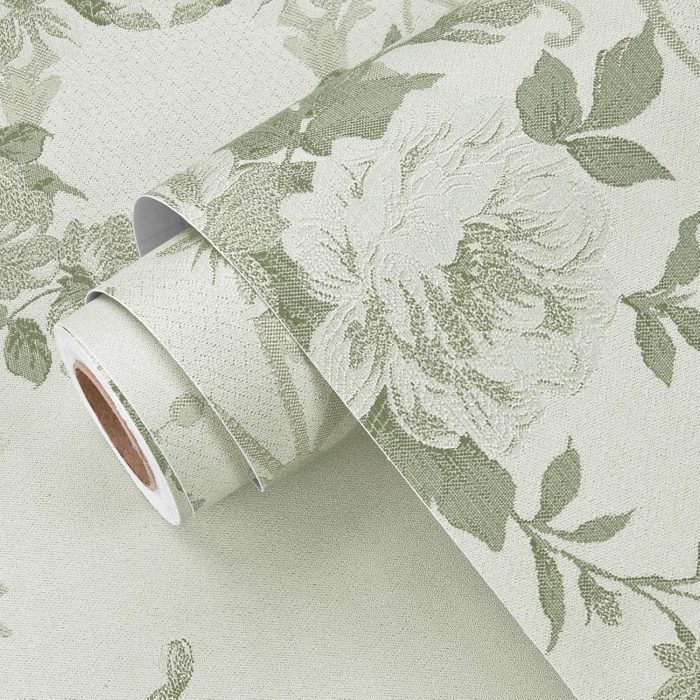 Tapet autoadeziv verde cu model floral, 44,5 x 260 cm [7]