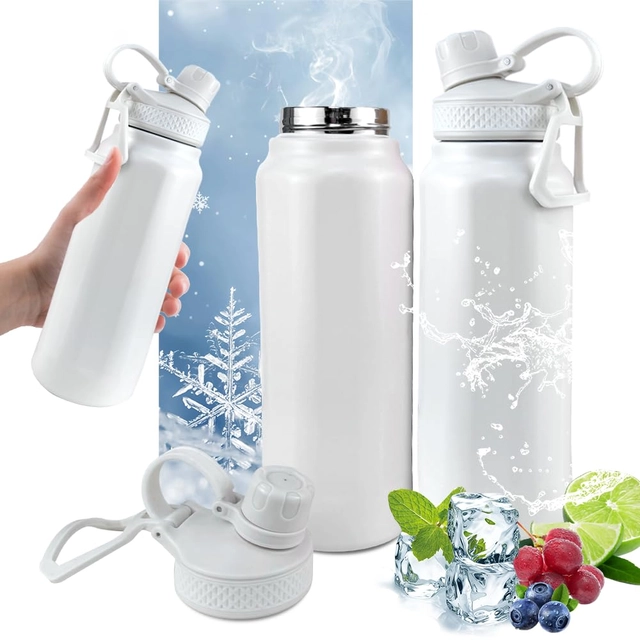 Sticla termica alba cu suport magnetic pentru telefon, 950 ml [2]