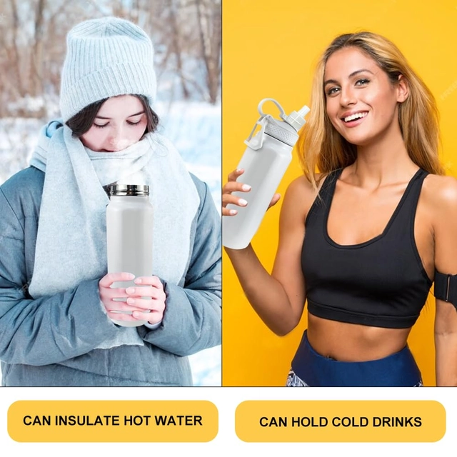Sticla termica alba cu suport magnetic pentru telefon, 950 ml [6]