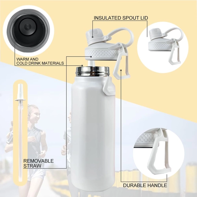 Sticla termica alba cu suport magnetic pentru telefon, 950 ml [4]