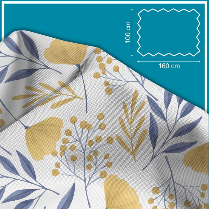Tesatura impermeabila, material pentru tapiterie de exterior, 160x100 cm, pretabil fata de masa gradina, Ginko Leaves [4]
