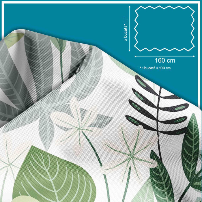 Tesatura impermeabila, material pentru tapiterie de exterior, 160x100 cm, pretabil fata de masa gradina, Flowers and Grass [5]