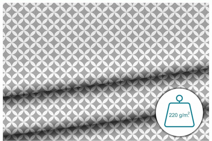 Tesatura impermeabila, material pentru tapiterie de exterior, 160x200 cm, pretabil fata de masa gradina, Grey geometric rhombus [4]
