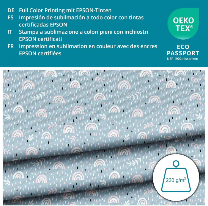 Tesatura impermeabila, material pentru tapiterie de exterior, 160x200 cm, pretabil fata de masa gradina, Curcubeu [3]