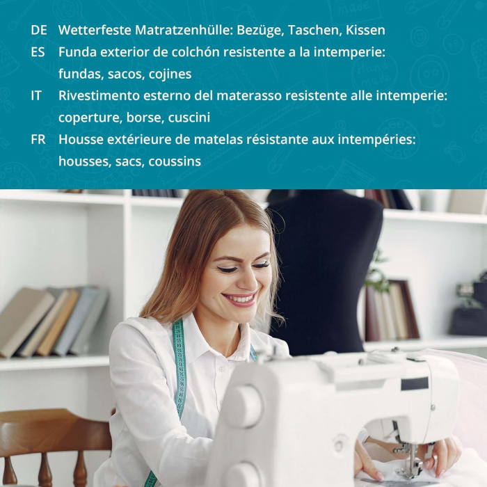 Tesatura impermeabila, material pentru tapiterie de exterior, 160x100 cm, pretabil fata de masa gradina, Blue Dogs [3]