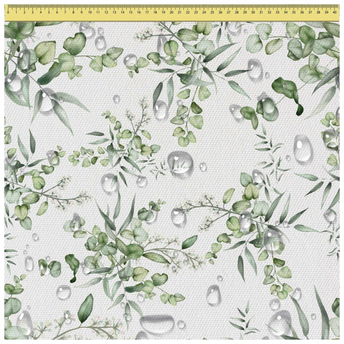 Tesatura impermeabila, material pentru tapiterie de exterior, 160x200 cm, pretabil fata de masa gradina, FRUNZE DE EUCALIPT [1]