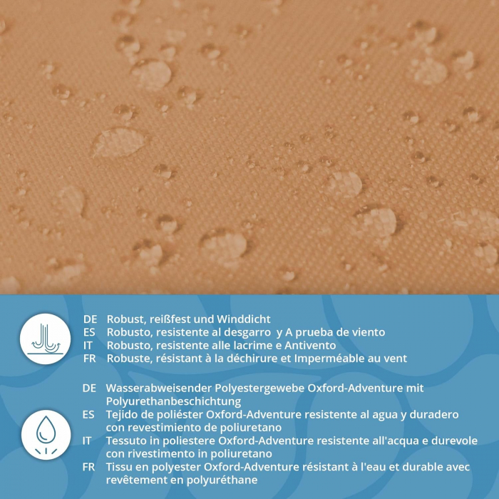 Tesatura impermeabila, material pentru tapiterie de exterior, 160x100 cm, pretabil fata de masa gradina, bej [2]