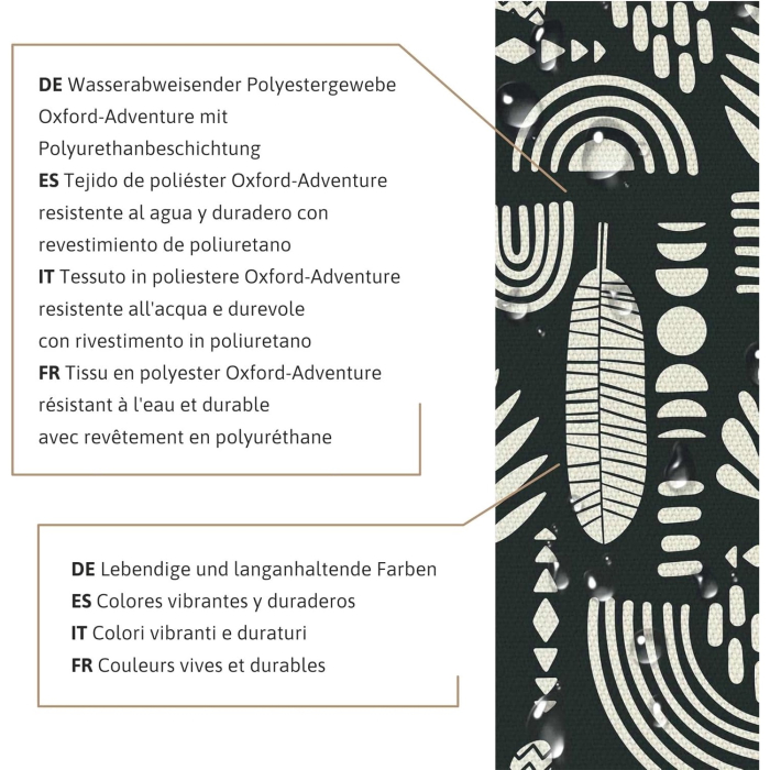 Tesatura impermeabila, material pentru tapiterie de exterior, 160x200 cm, pretabil fata de masa gradina, arta abstracta [4]