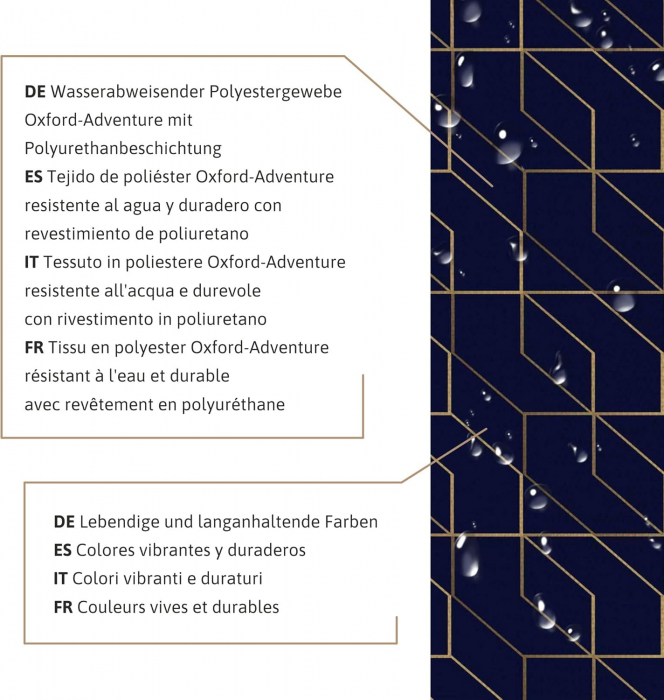 Tesatura impermeabila, material pentru tapiterie de exterior, 160x200 cm, pretabil fata de masa gradina, LUX AURIU [4]