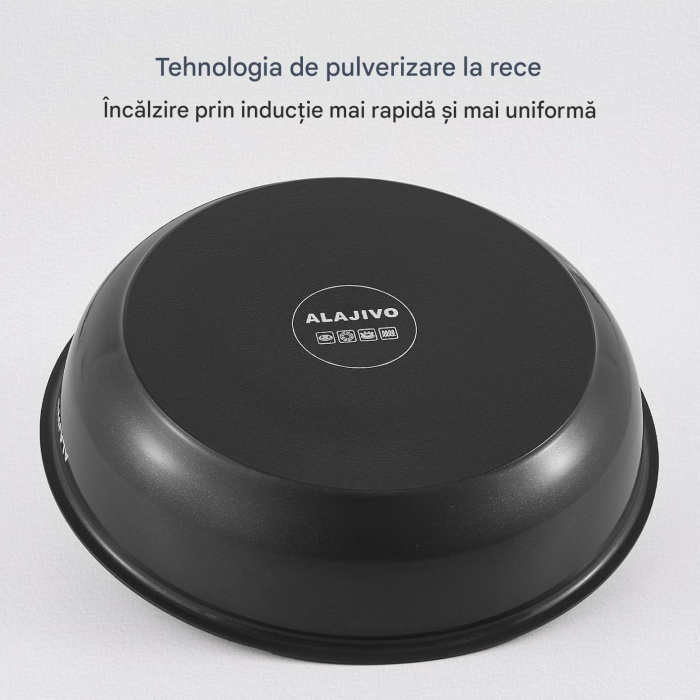 Set 3 tigăi cu mâner detașabil 20/24/28cm ceramică antiaderentă Inducție & cuptor [2]