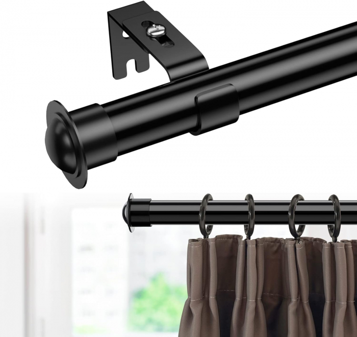 Tija telescopica 28 mm, extensibila, 76-115 cm cu console, neagra [1]