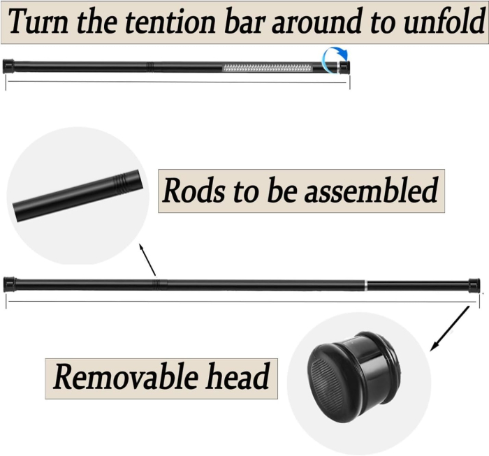 Tije telescopice, extensibile, set 2 bucati 67-85cm Argintii [6]