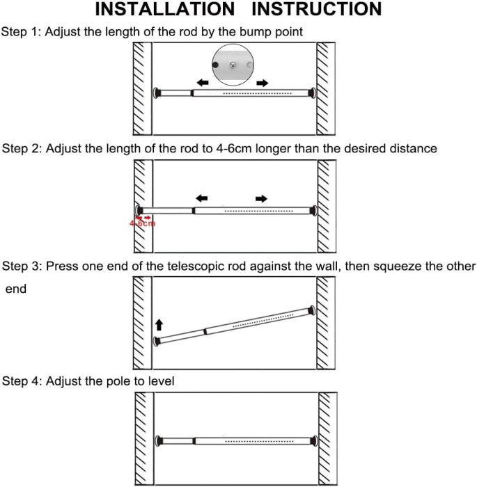 Tija telescopica, extensibila, 360-410 cm neagra [5]