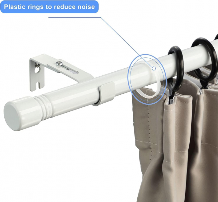 Tija telescopica extra lunga, extensibila, 76-395 cm cu console, diametru 2,54 cm, alba [5]
