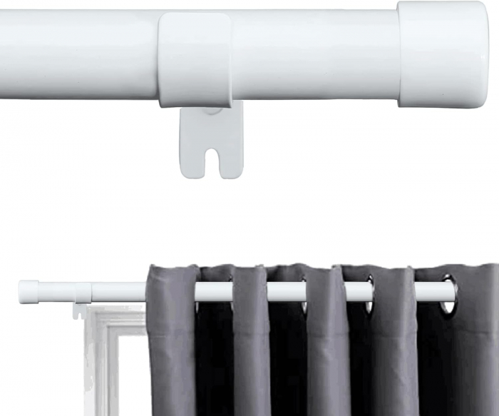 Tija telescopica extra lunga, extensibila, 76-198 cm cu console, diametru 2,54 cm, alba [1]
