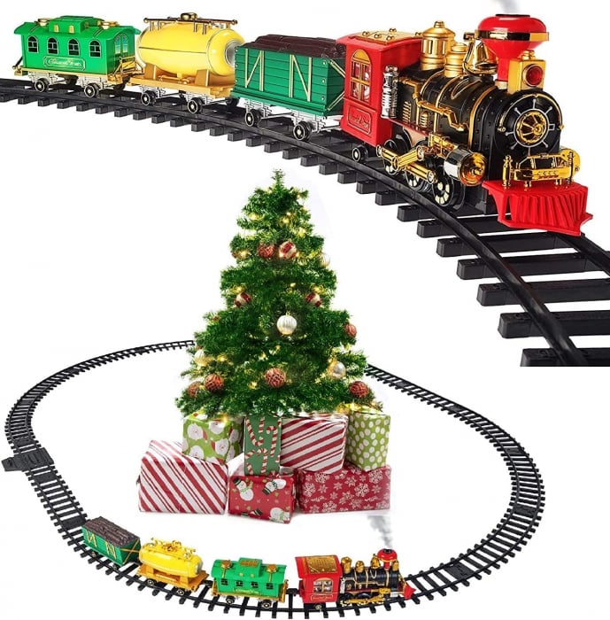 Tren electric cu sunete, lumini si fum real cu sina ajustabila [1]