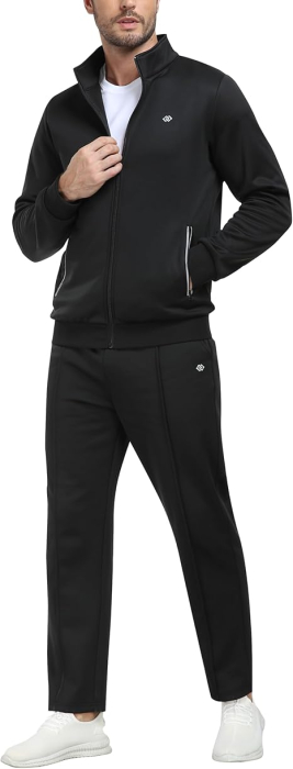Trening negru pentru barbati,  pantaloni si bluza cu maneci lungi, 2XL [3]