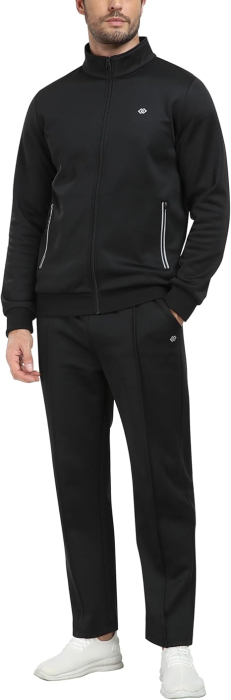 Trening negru pentru barbati,  pantaloni si bluza cu maneci lungi, 2XL [2]
