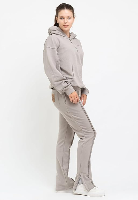 Trening crem pentru femei,  pantaloni si bluza cu maneci lungi, M [5]