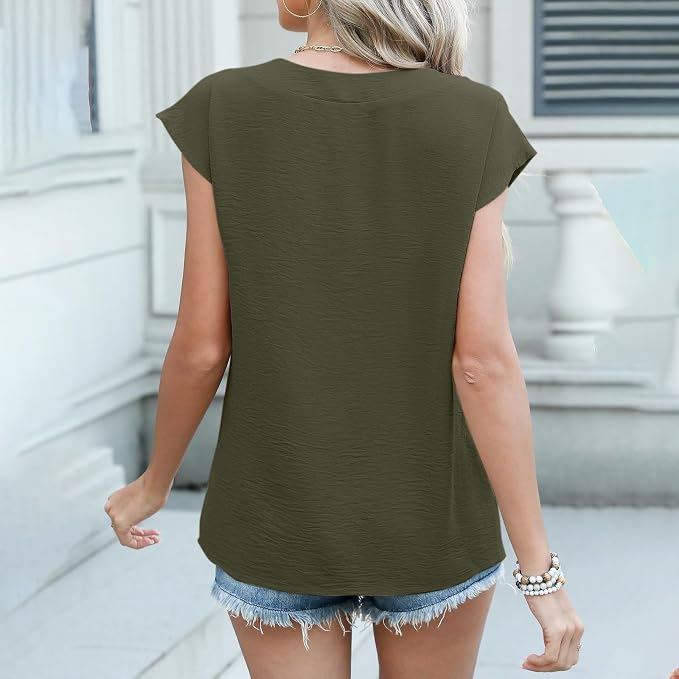 Tricou verde Damă Fără Mâneci, Poliester, Croi Casual, pentru Vară, L [5]