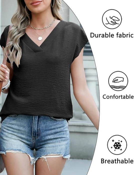 Tricou negru Damă Fără Mâneci, Poliester, Croi Casual, pentru Vară, S [6]