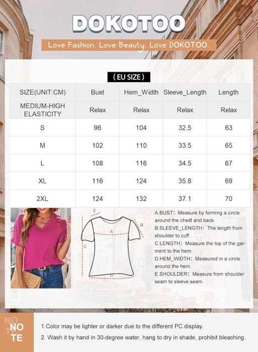 Tricou alb de vară pentru femei, maneci dantelate, decolteu in V, M [7]