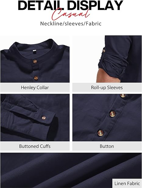 Tricou de vara pentru barbati, cu nasturi, albastru M [4]