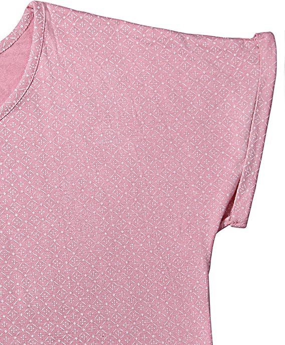 Tricou de vară pentru femei, imprimeu minimalist integral, elastic, simplu  Roz S [6]
