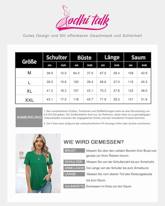 Tricou de vară pentru femei, cu maneca scurta,  verde 2XL [6]