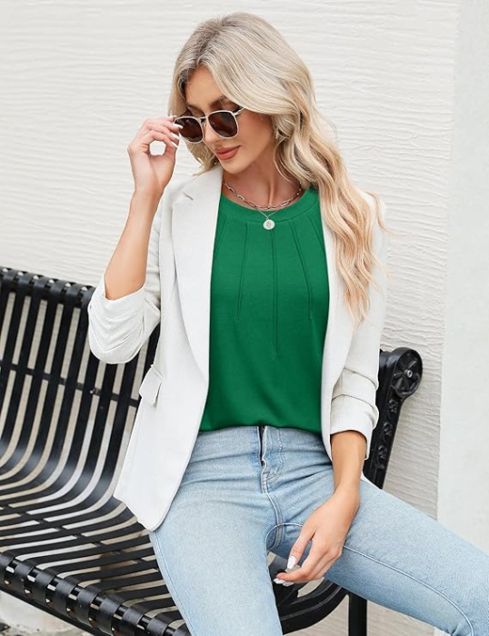 Tricou de vară pentru femei, cu maneca scurta,  verde 2XL [3]