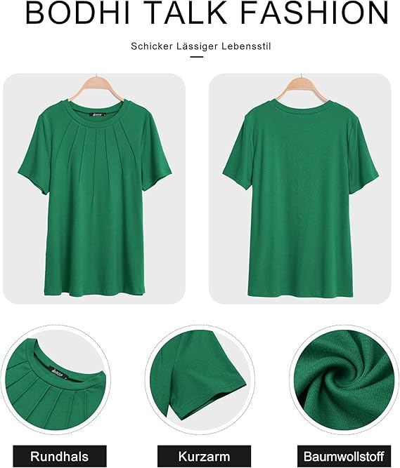 Tricou de vară pentru femei, cu maneca scurta,  verde 2XL [5]