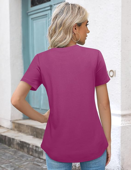 Tricou de vară pentru femei, cu maneca scurta,  rosu L [4]