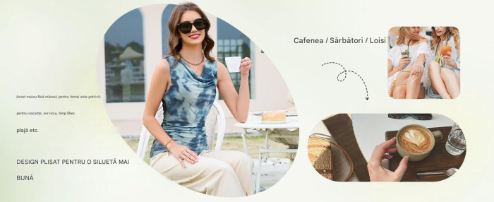 Tricou de vară pentru femei, fara maneci, gri 2XL [2]