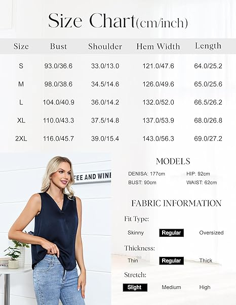 Tricou de vară pentru femei, din satin, fara maneci M [7]