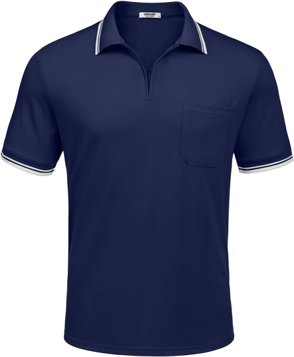 Tricou polo pentru barbati, buzunar la piept, fermoar scurt ascuns S [1]